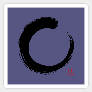 Zen Circle Enso Art with Japanese Word Love Magnet